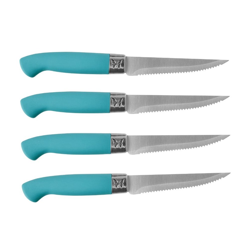 NWT The Pioneer Woman Sweet Rose 11-Pc Stainless Steel Knife Block Set in Teal - Picture 5 of 5